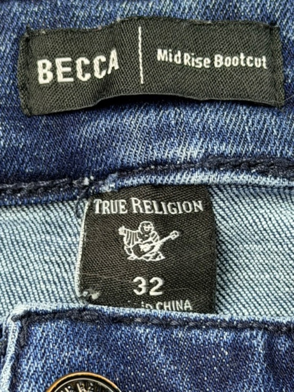 True Religion Becca Mid Rise Boot Cut Jeans Women's 32 Western Dark Wash - Picture 6 of 6